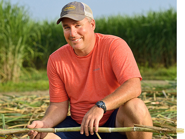 Bobby Morris inspects the harvest of his 3,200 acres of sugarcane, Image by Jim Patrico
